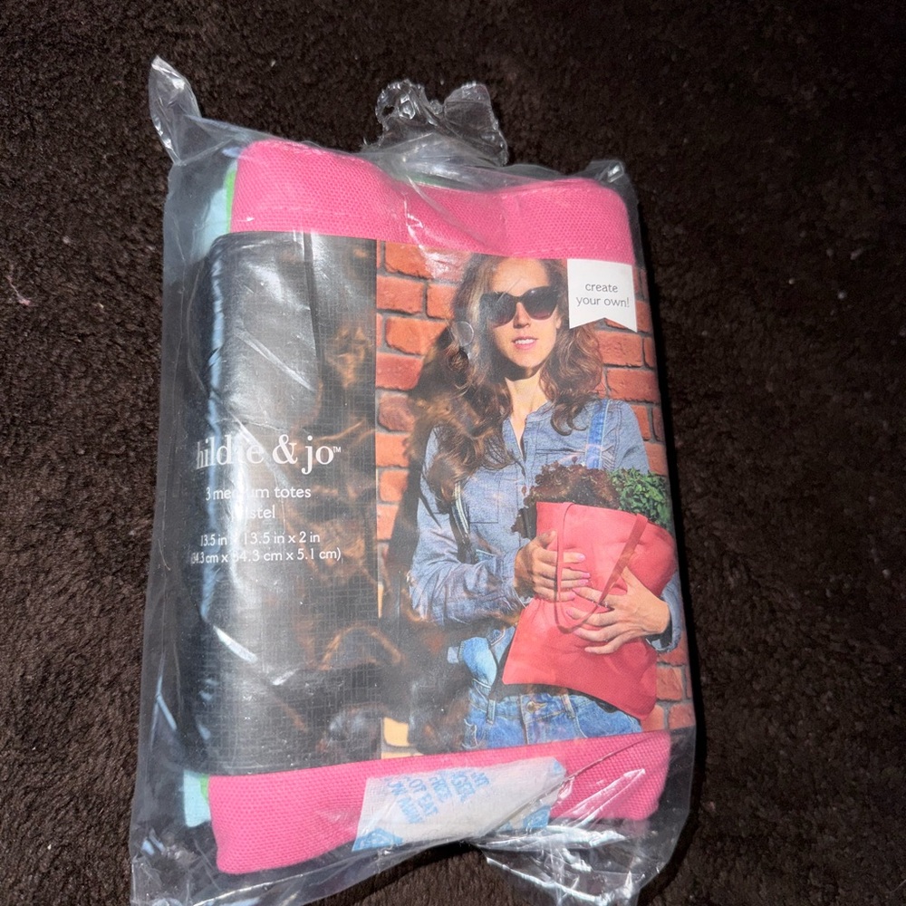 3 Medium Tote Bag Set Pastels